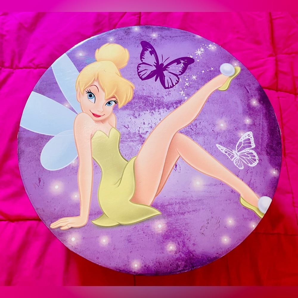 TINKER BELL HAT BOX WITH HANDLE: New w/out tag large & sturdy
